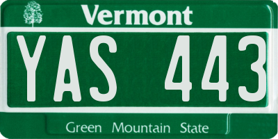 VT license plate YAS443