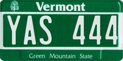 VT license plate YAS444