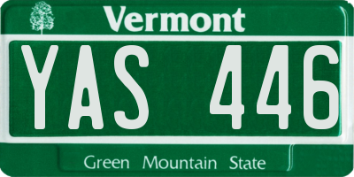 VT license plate YAS446