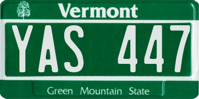 VT license plate YAS447