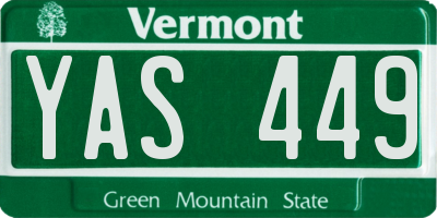 VT license plate YAS449