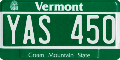 VT license plate YAS450