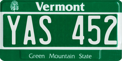 VT license plate YAS452