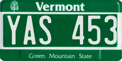 VT license plate YAS453