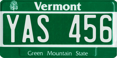 VT license plate YAS456
