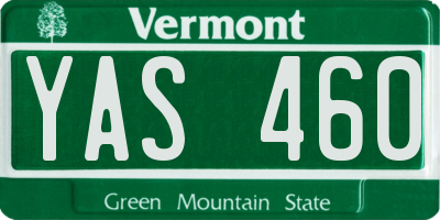VT license plate YAS460