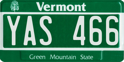 VT license plate YAS466