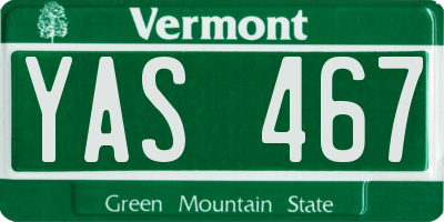 VT license plate YAS467
