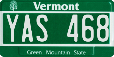 VT license plate YAS468