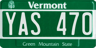 VT license plate YAS470