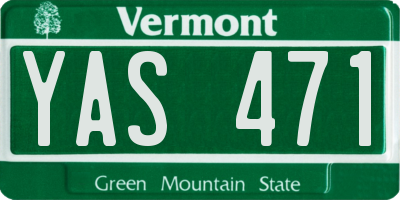 VT license plate YAS471