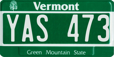 VT license plate YAS473