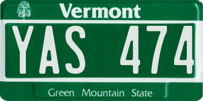 VT license plate YAS474
