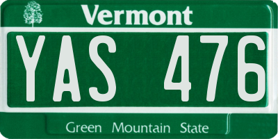 VT license plate YAS476