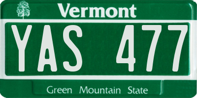 VT license plate YAS477
