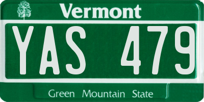 VT license plate YAS479