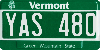 VT license plate YAS480