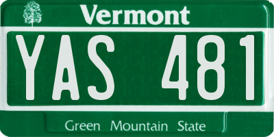 VT license plate YAS481