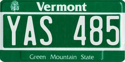 VT license plate YAS485