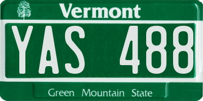 VT license plate YAS488