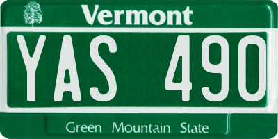VT license plate YAS490