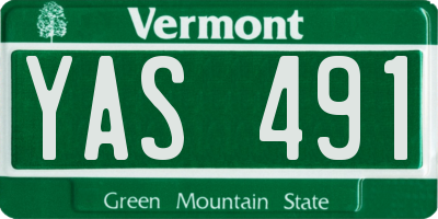 VT license plate YAS491