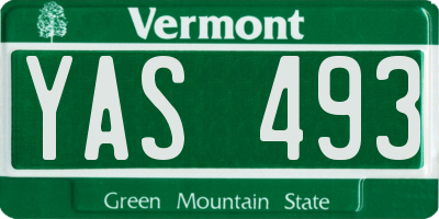 VT license plate YAS493