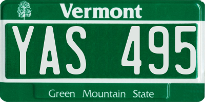 VT license plate YAS495