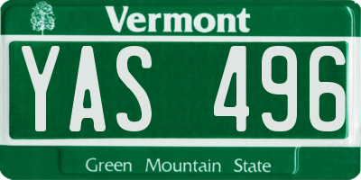 VT license plate YAS496