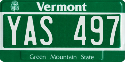 VT license plate YAS497