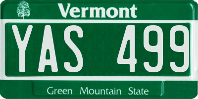 VT license plate YAS499