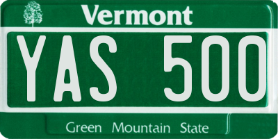 VT license plate YAS500