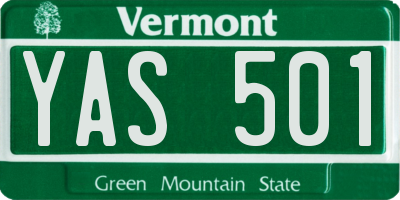 VT license plate YAS501