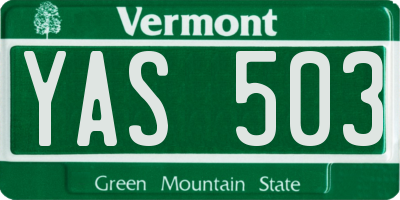 VT license plate YAS503