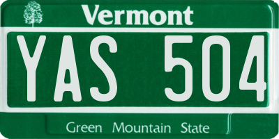 VT license plate YAS504