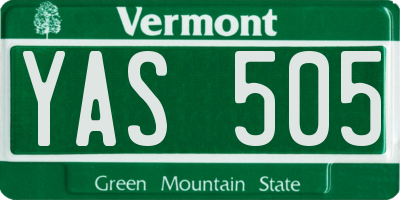 VT license plate YAS505