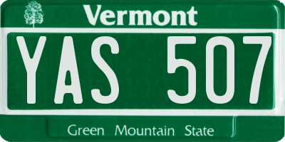 VT license plate YAS507