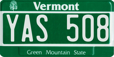 VT license plate YAS508