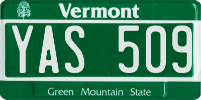 VT license plate YAS509