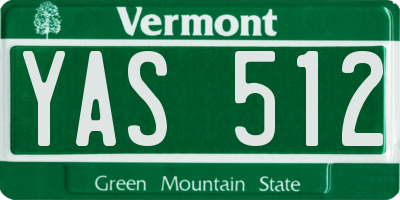 VT license plate YAS512