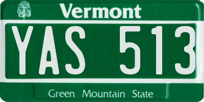 VT license plate YAS513