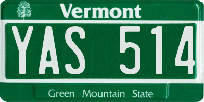 VT license plate YAS514