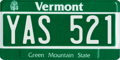 VT license plate YAS521