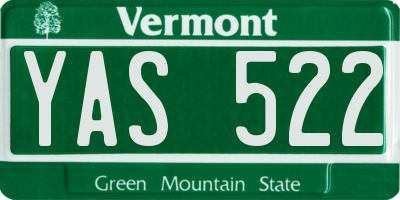 VT license plate YAS522