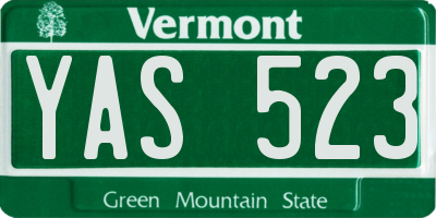 VT license plate YAS523