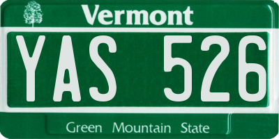 VT license plate YAS526
