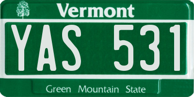 VT license plate YAS531