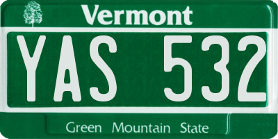 VT license plate YAS532