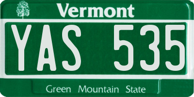 VT license plate YAS535