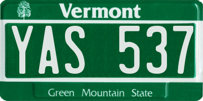 VT license plate YAS537